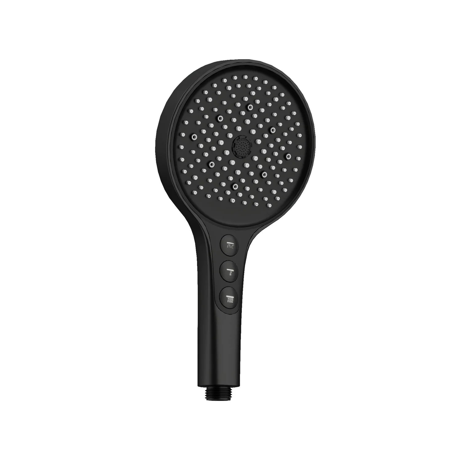 Matt Black AMOZA 5-Function Hand Shower Head on a white background