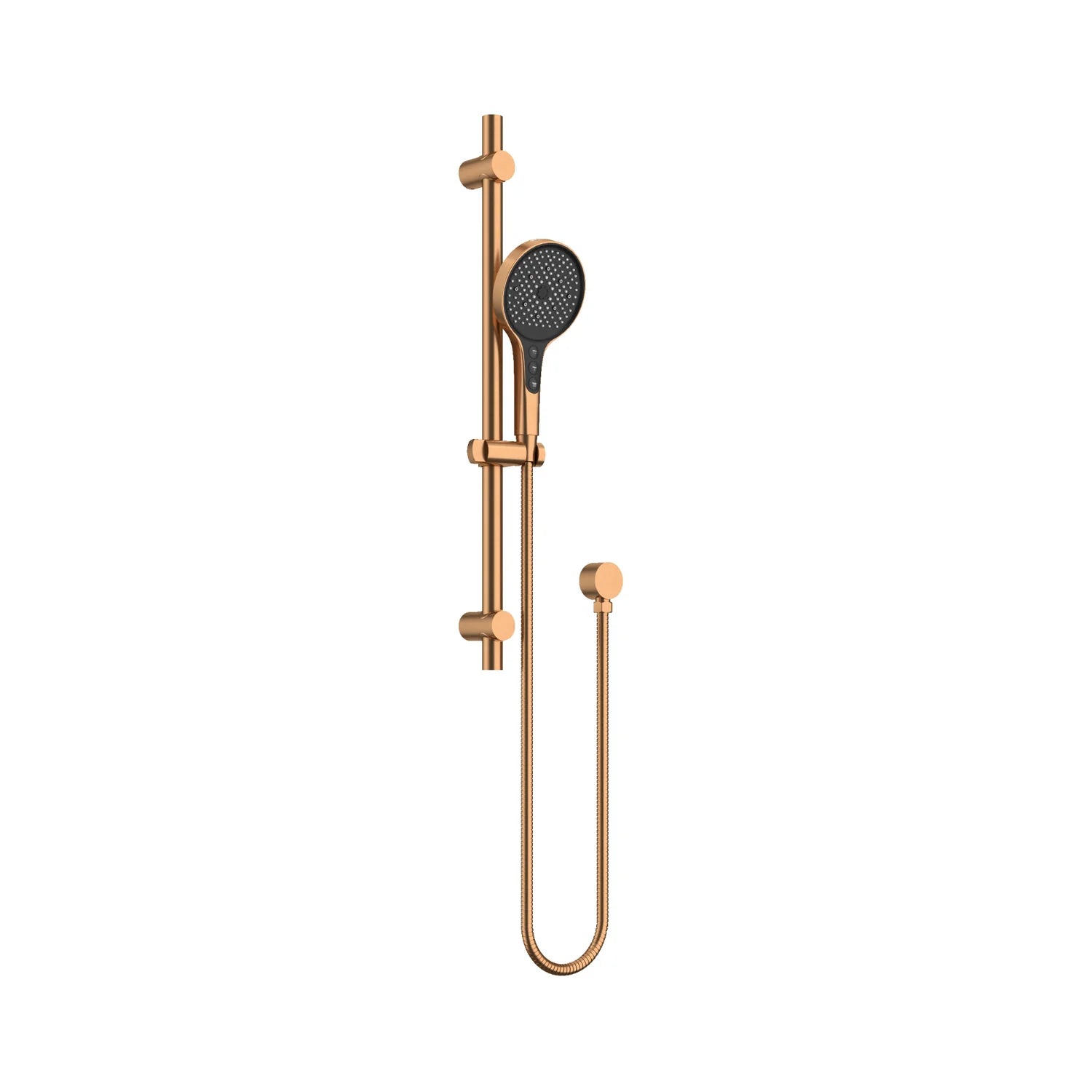 Brushed Copper AMOZA 5-Function Rail Shower Set on a white background