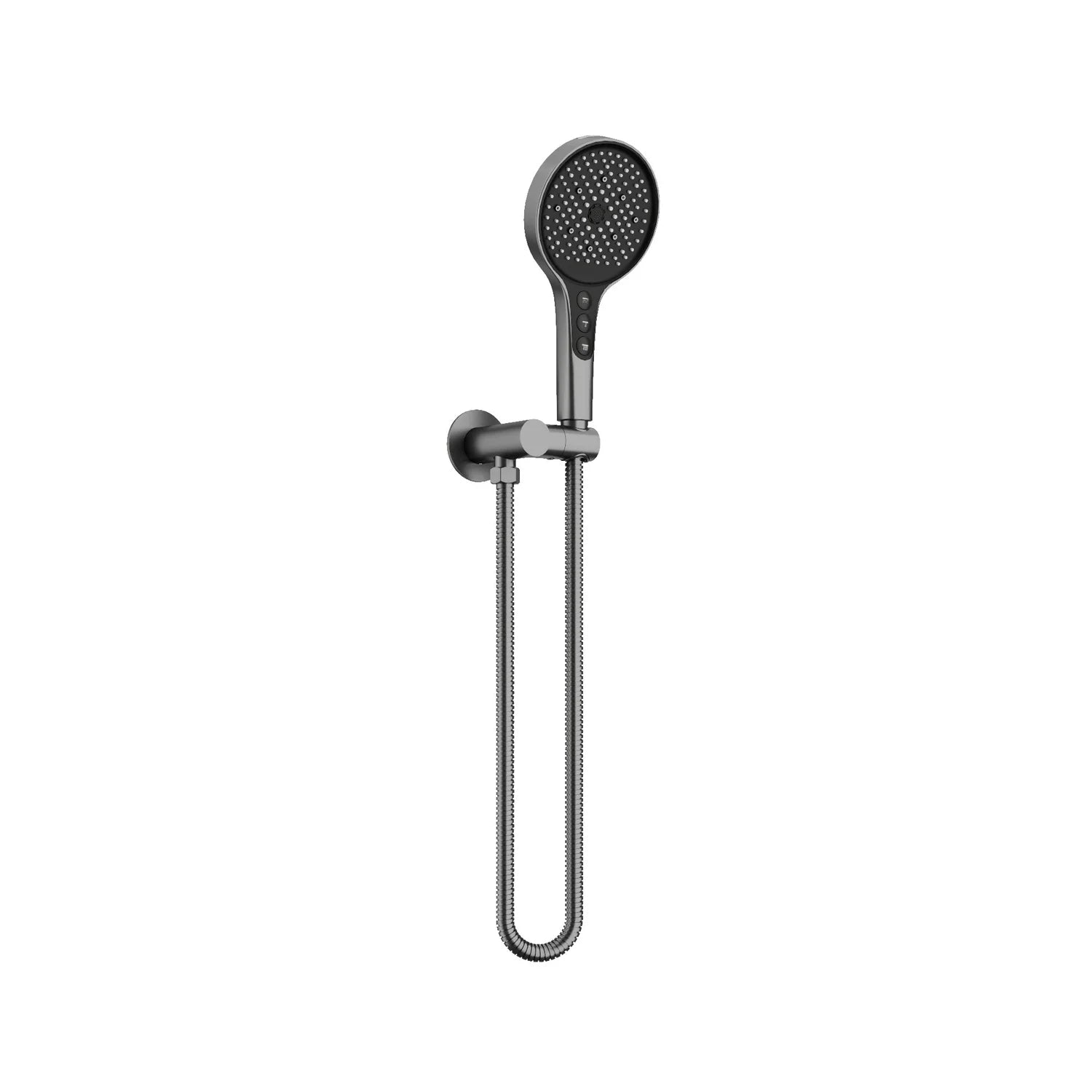 Gunmetal wall-mounted hand shower with hose, modern bath tapware by Secasa Home