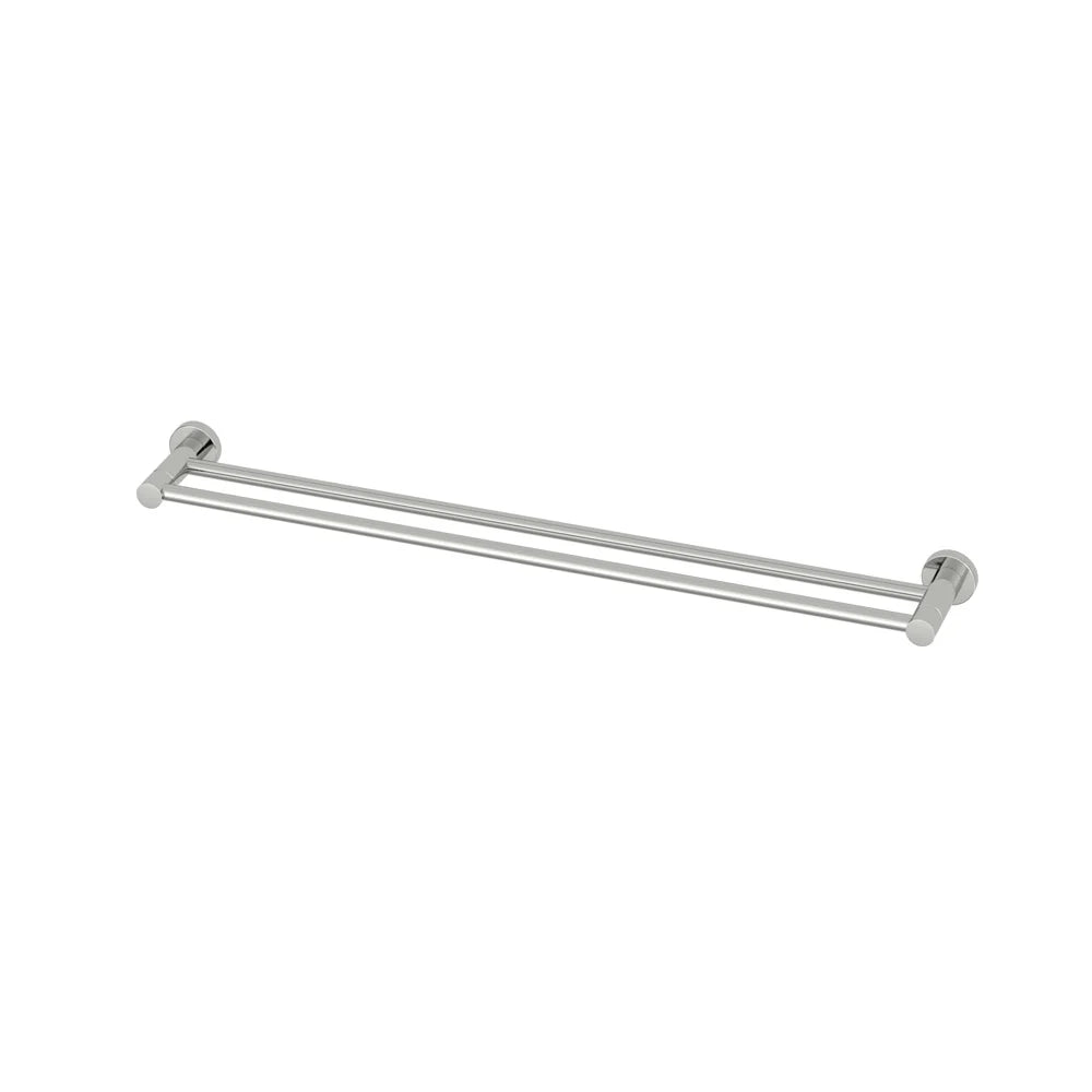 Amoza 800mm Double Towel Rail in Brushed Stainless Steel finish - SKU AC201BS - Heavy duty dual towel hanger