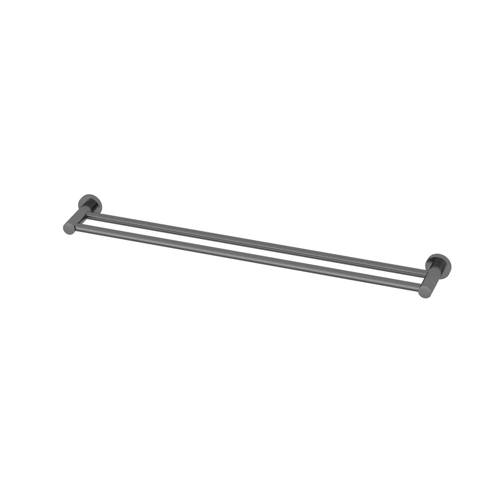 Amoza 800mm Double Towel Rail in Gunmetal finish - SKU AC201GM - Minimalist cuttable dual wall towel holder
