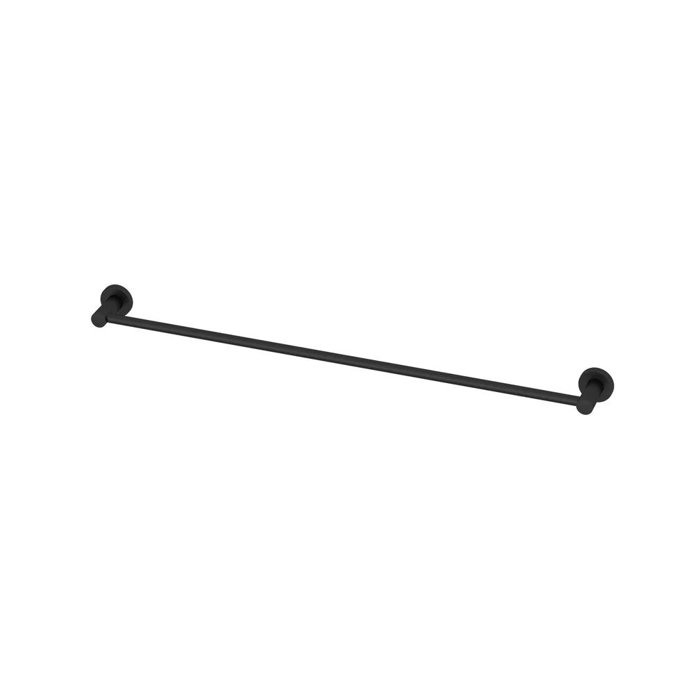Amoza 800mm Single Towel Rail in Matte Black finish - SKU AC202MB - Modern wall mounted bathroom towel rail