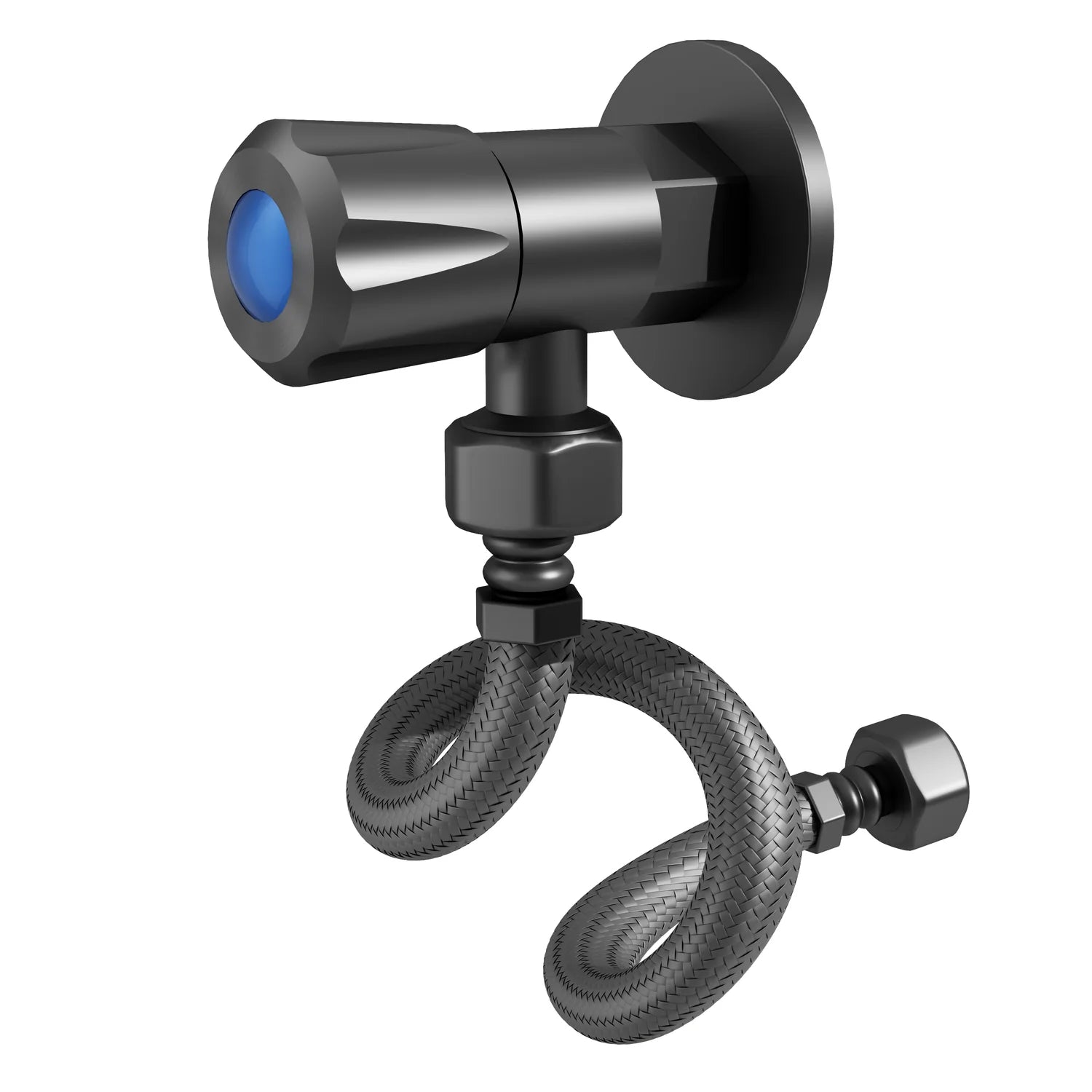 Gun Metal AMOZA DN15 1/4 Turn Cistern Kit on a white background