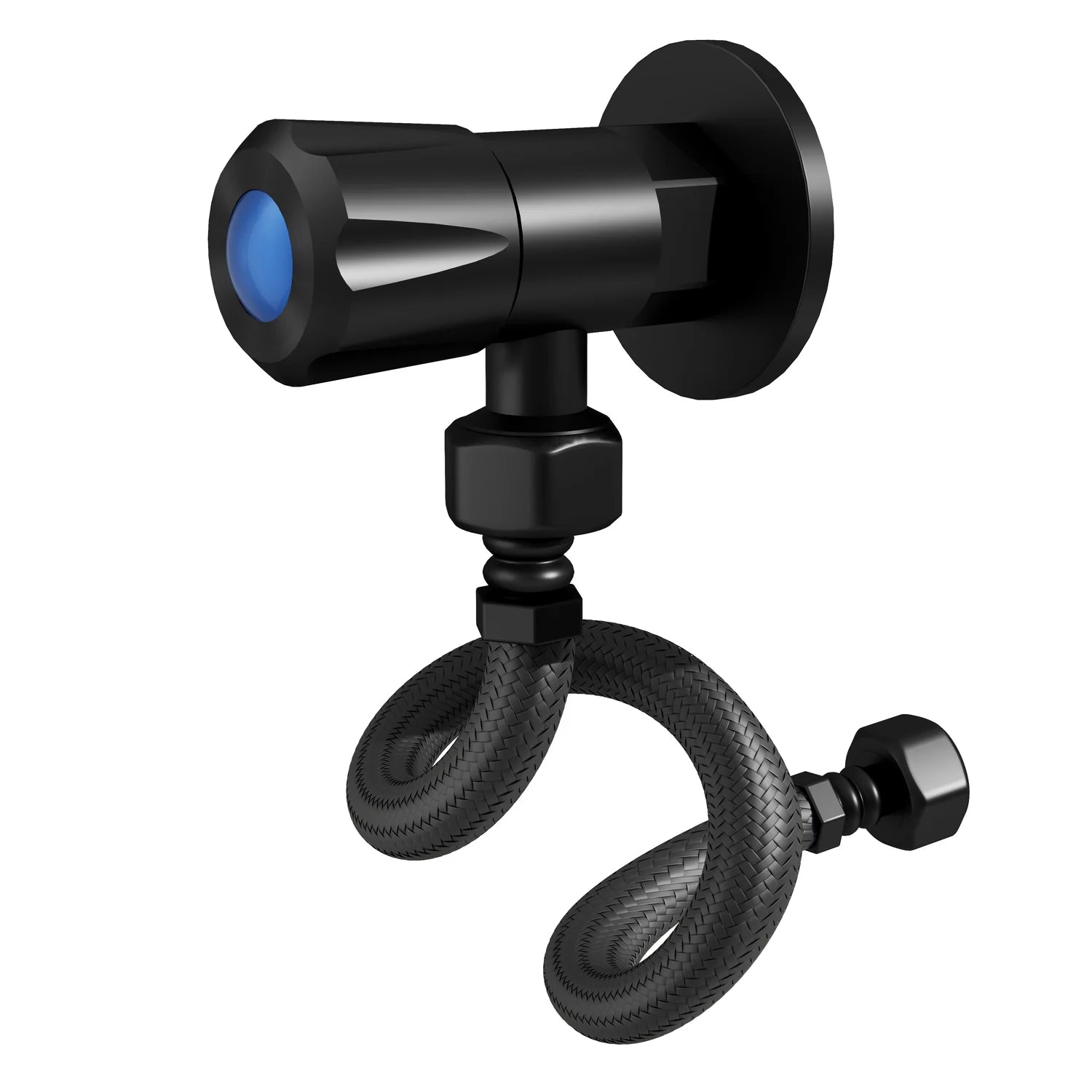 Matt Black AMOZA Mini Cistern Kit SS 304 on a white background