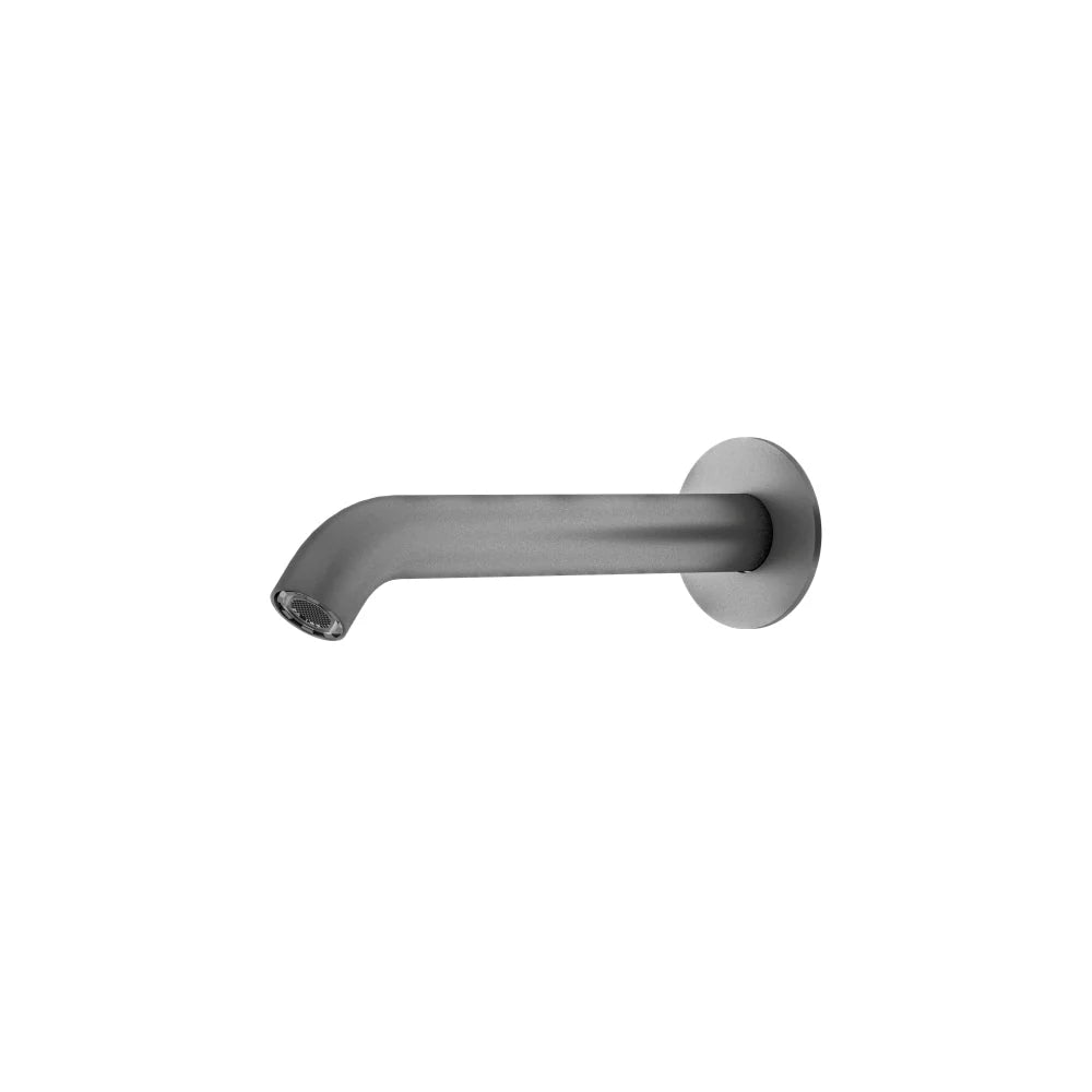 Gunmetal curved 200mm bath spout, modern wall-mounted bathroom tapware from Secasa Home