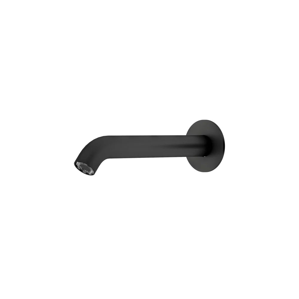 200mm curved bath spout in matte black, modern wall-mounted bathroom tapware