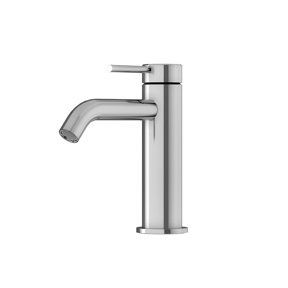 Amoza MX8675CP Chrome Standard Curved Basin Mixer. Features 50mm pin lever and classic curved design.