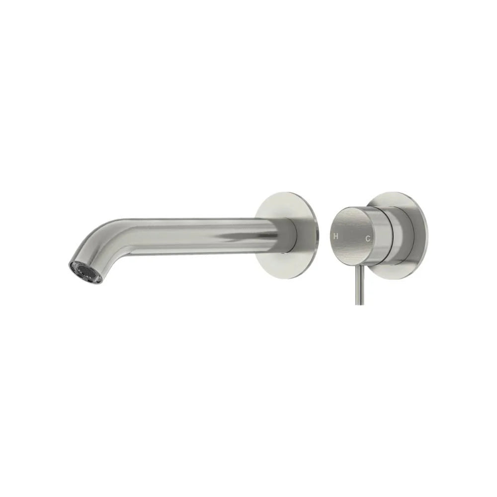 Brushed stainless steel wall mixer tap set, modern bathroom tapware from Secasa Home
