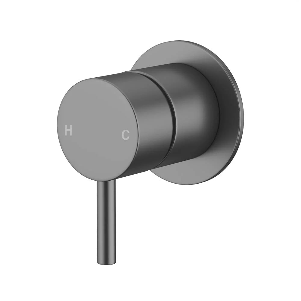 Amoza MX8678GM GunMetal 304 SS Wall Mixer Body. Features 50mm Pin Lever, 60mm Cover Plate, and Installation Box.