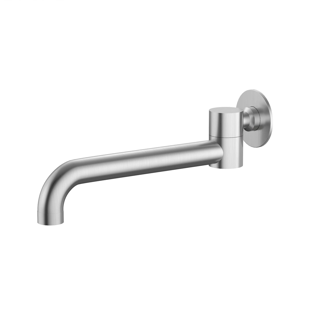 Amoza MX8680 wall-mounted swivel bath and basin spout in Brushed Stainless Steel