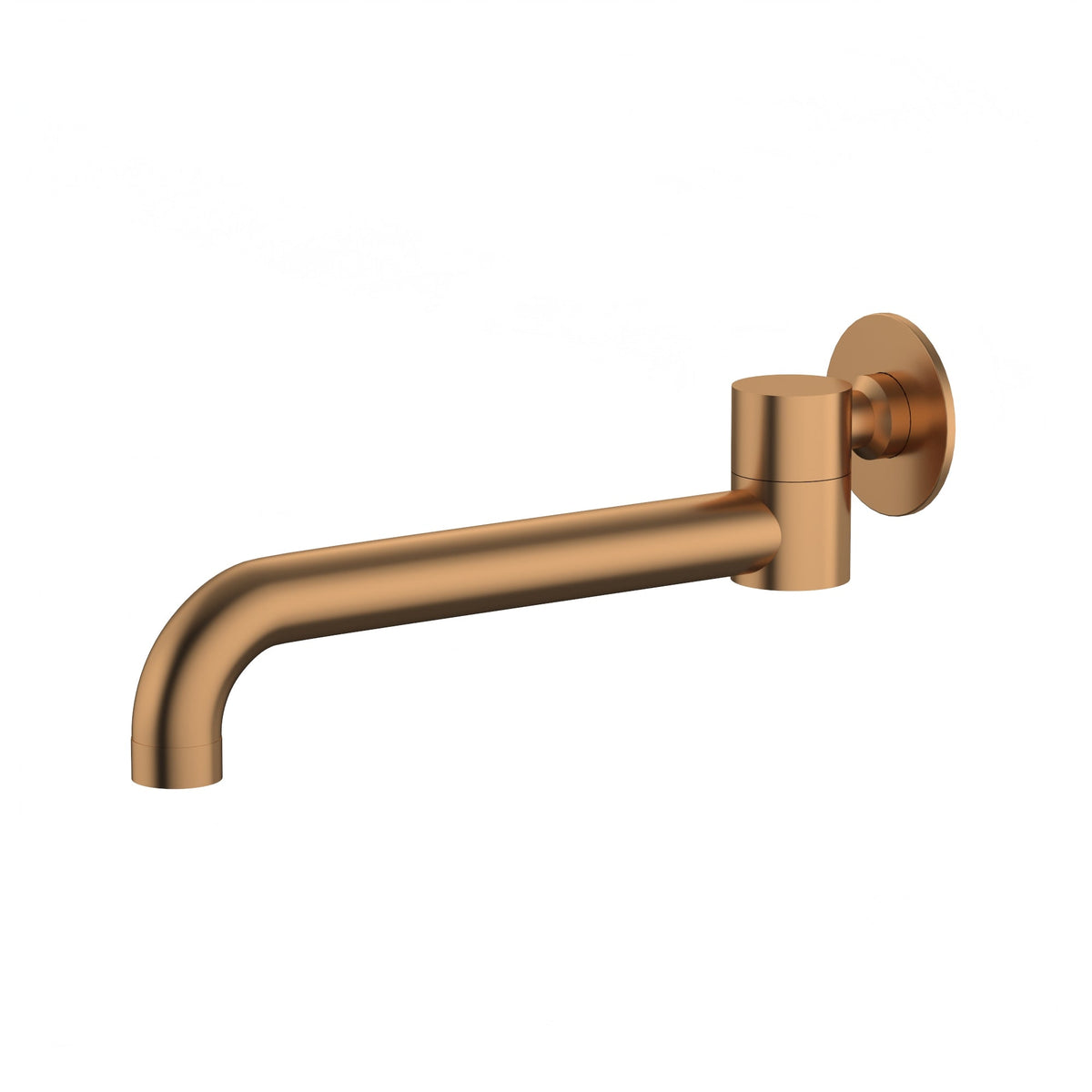 Amoza MX8680BC wall-mounted swivel bath and basin spout in Brushed Copper