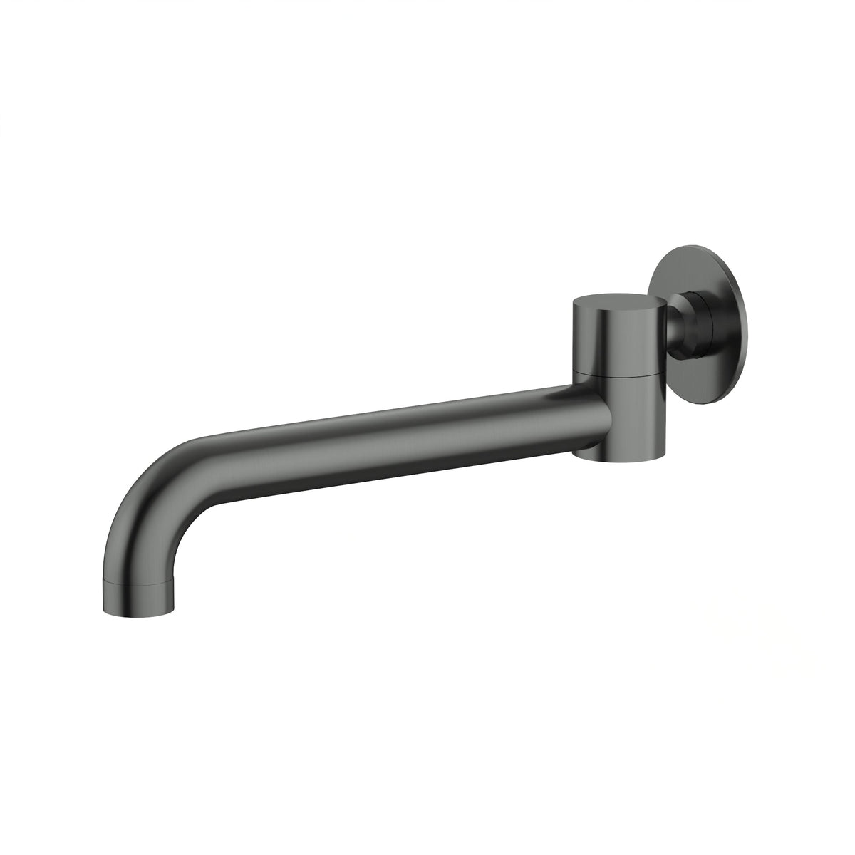 Amoza MX8680GM wall-mounted swivel bath and basin spout in Gun Metal