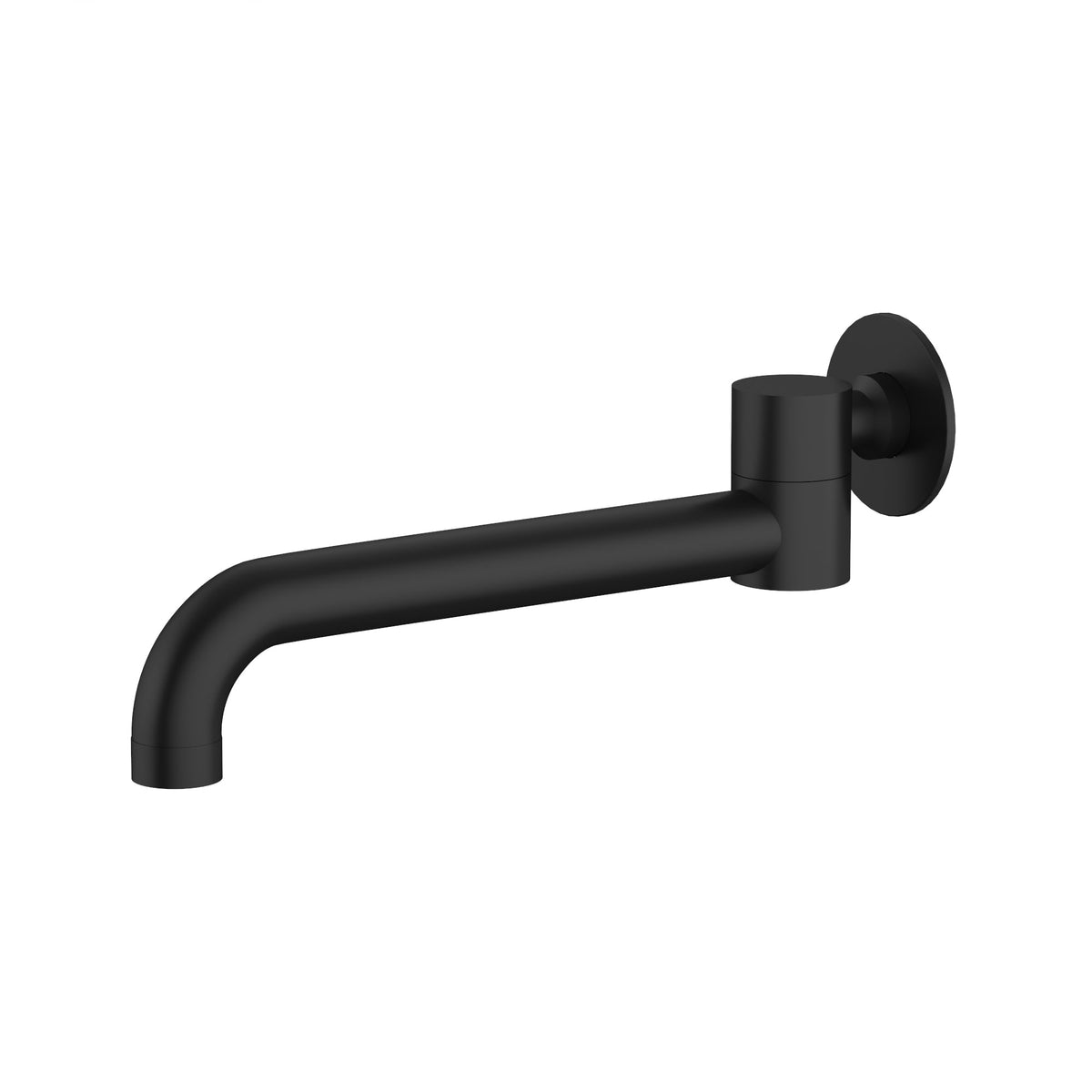 Amoza MX8680MB wall-mounted swivel bath and basin spout in Matt Black