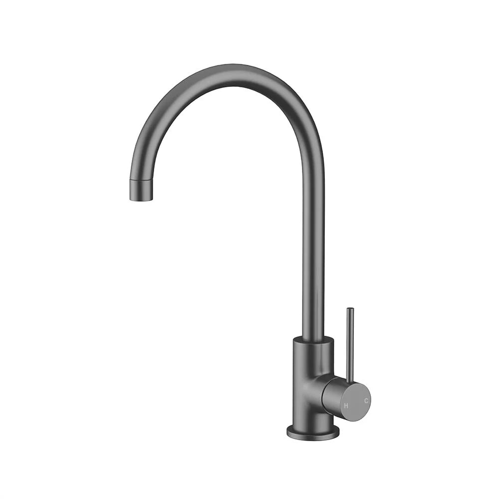 Gun Metal AMOZA Progo Sink Mixer Tap 15 Year Warranty on a white background