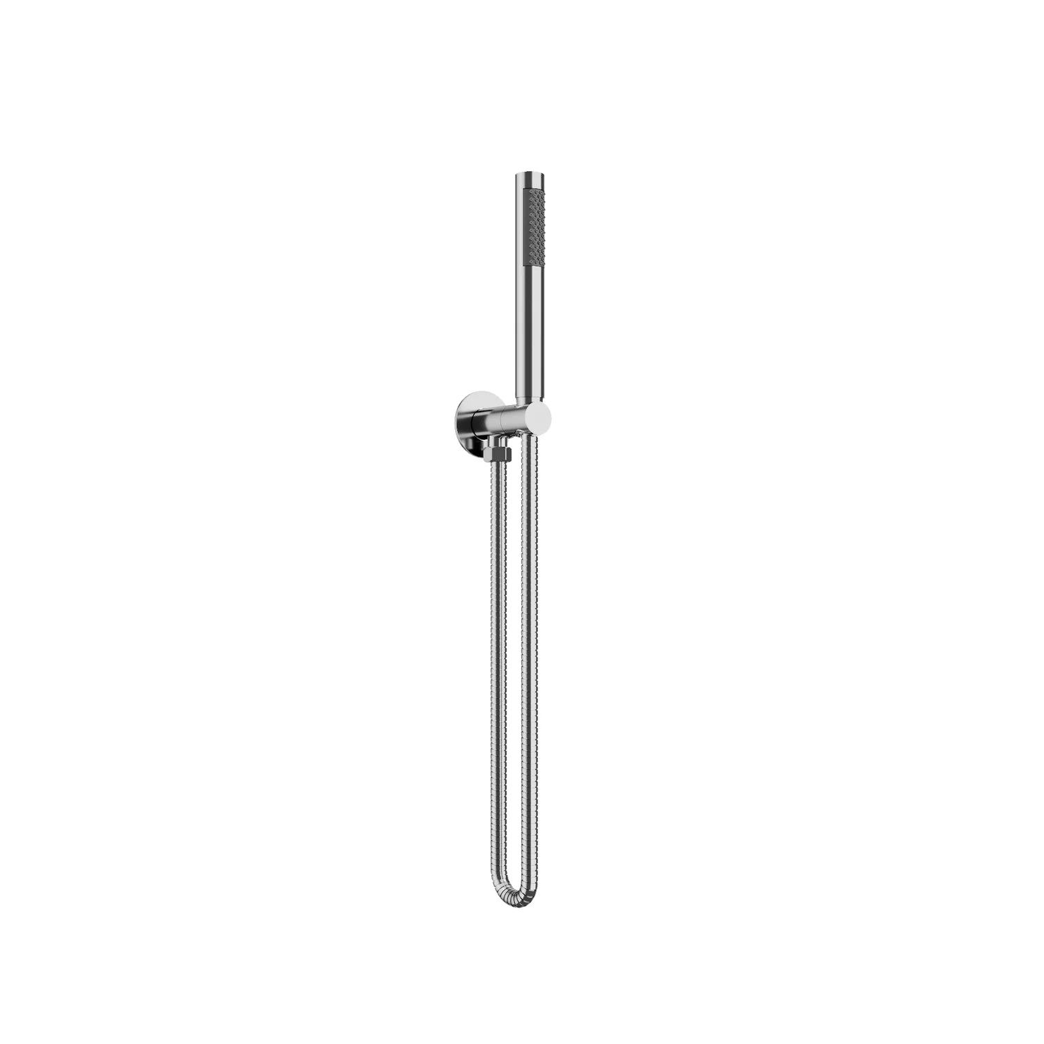 Modern chrome wall bracket shower kit with handheld wand for bathroom renovation