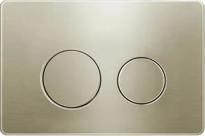 Brushed gold dual flush toilet button plate, modern bathroom accessory from Secasa Home.