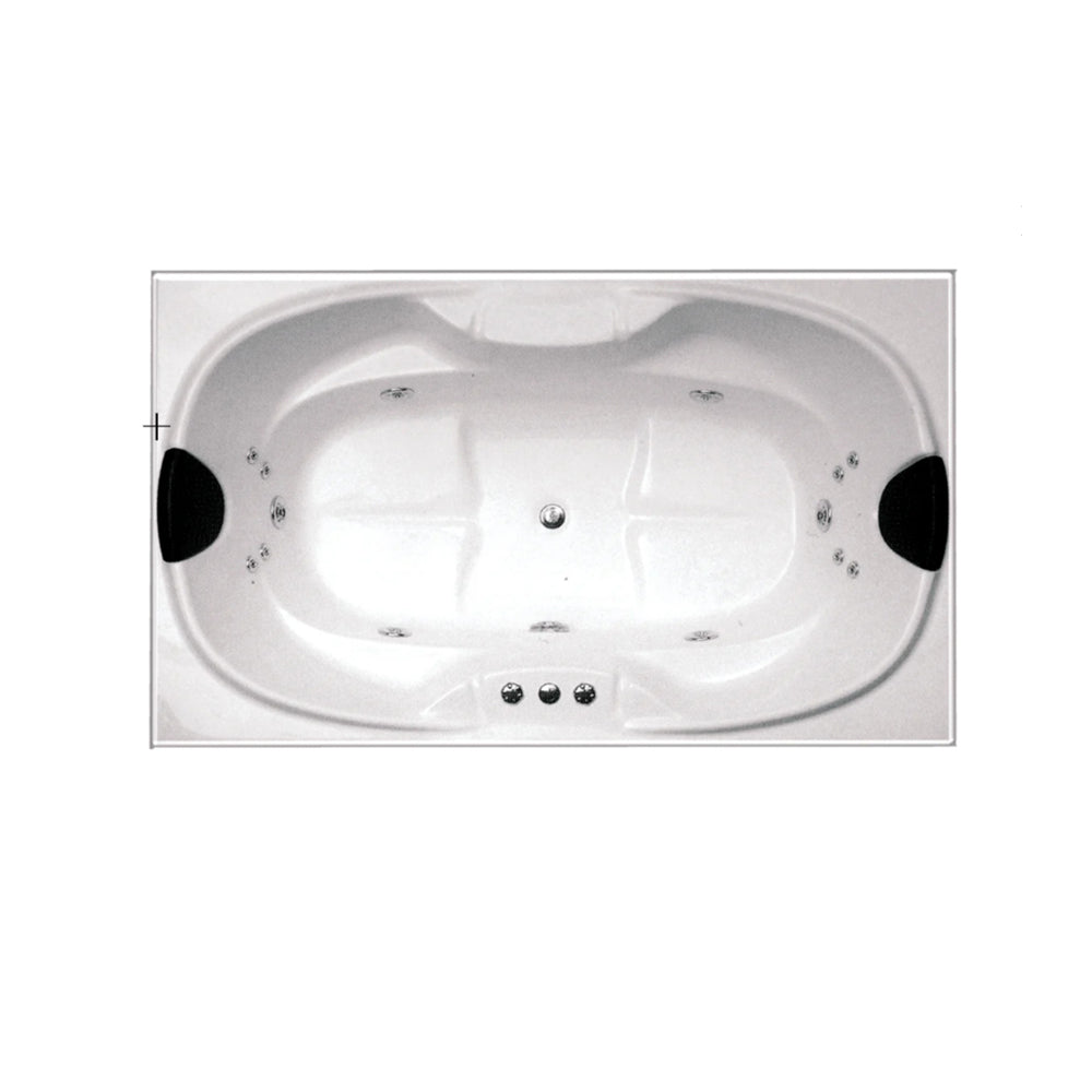 Broadway Bargello Petite 1800mm Gloss White Drop-in Rectangular Spa Bath with 18 high-power hydrotherapy jets.