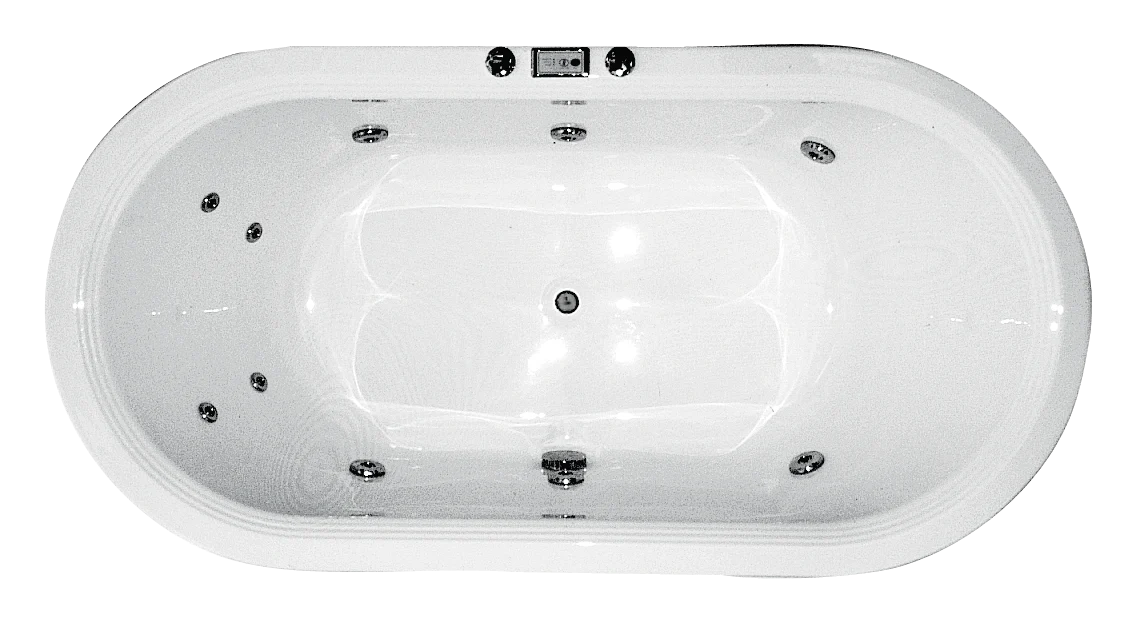 Broadway Estella 1775mm Gloss White Drop-in Spa Bathtub with 6, 10, or 14 hydrotherapy jets.