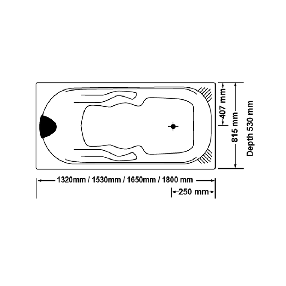 Technical diagram showing dimensions and plumbing specifications for the Broadway Isabella Drop-in Spa Bathtub (multiple sizes).