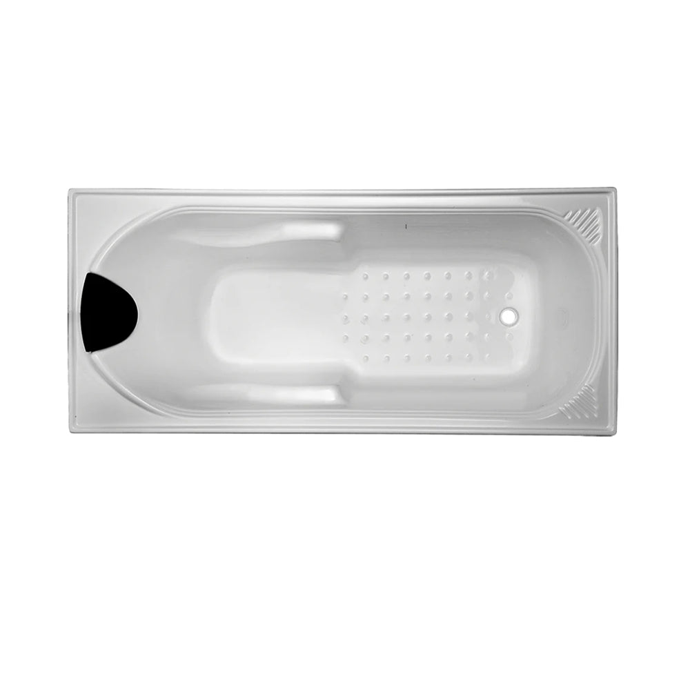 Broadway Isabella Gloss White Drop-in Rectangular Bathtub (non-jetted version), available in 1530mm, 1650mm, and 1800mm.