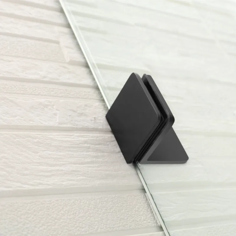 Black corner protector on a white surface of Covey CVP007 shower panel