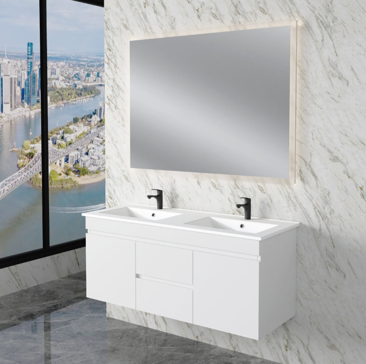 ABS Less Vanity With Wall Hung Design – Gloss White | 600–1500mm