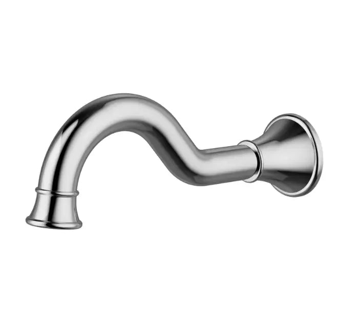 Modern chrome bathroom tapware wall spout from Secasa Home, contemporary design.