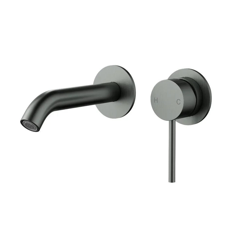 Modern matte black wall-mounted bathroom mixer tap set from Secasa Home