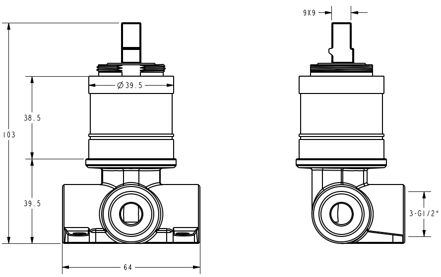 IKON LINIE Wall Mixer | Brushed Nickel, Gun Metal, Matte Black, Brushed Gold