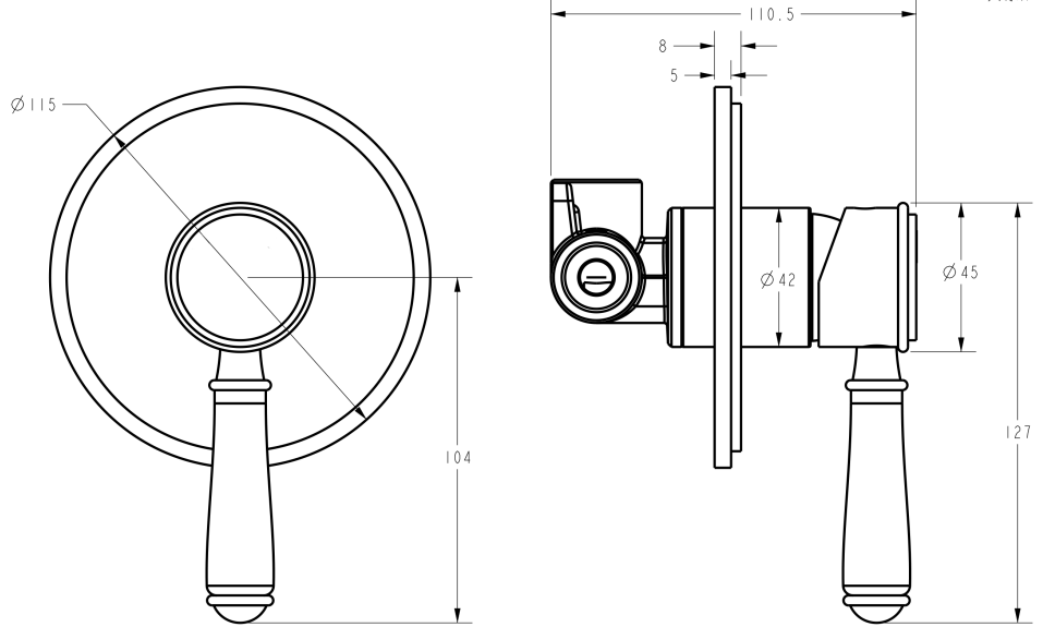 IKON CLASICO Wall Mixer | Chrome, Brushed Nickel, Matte Black, Brushed Gold