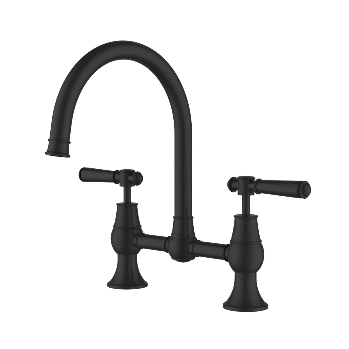 IKON Clasico bridge kitchen tap – matt black