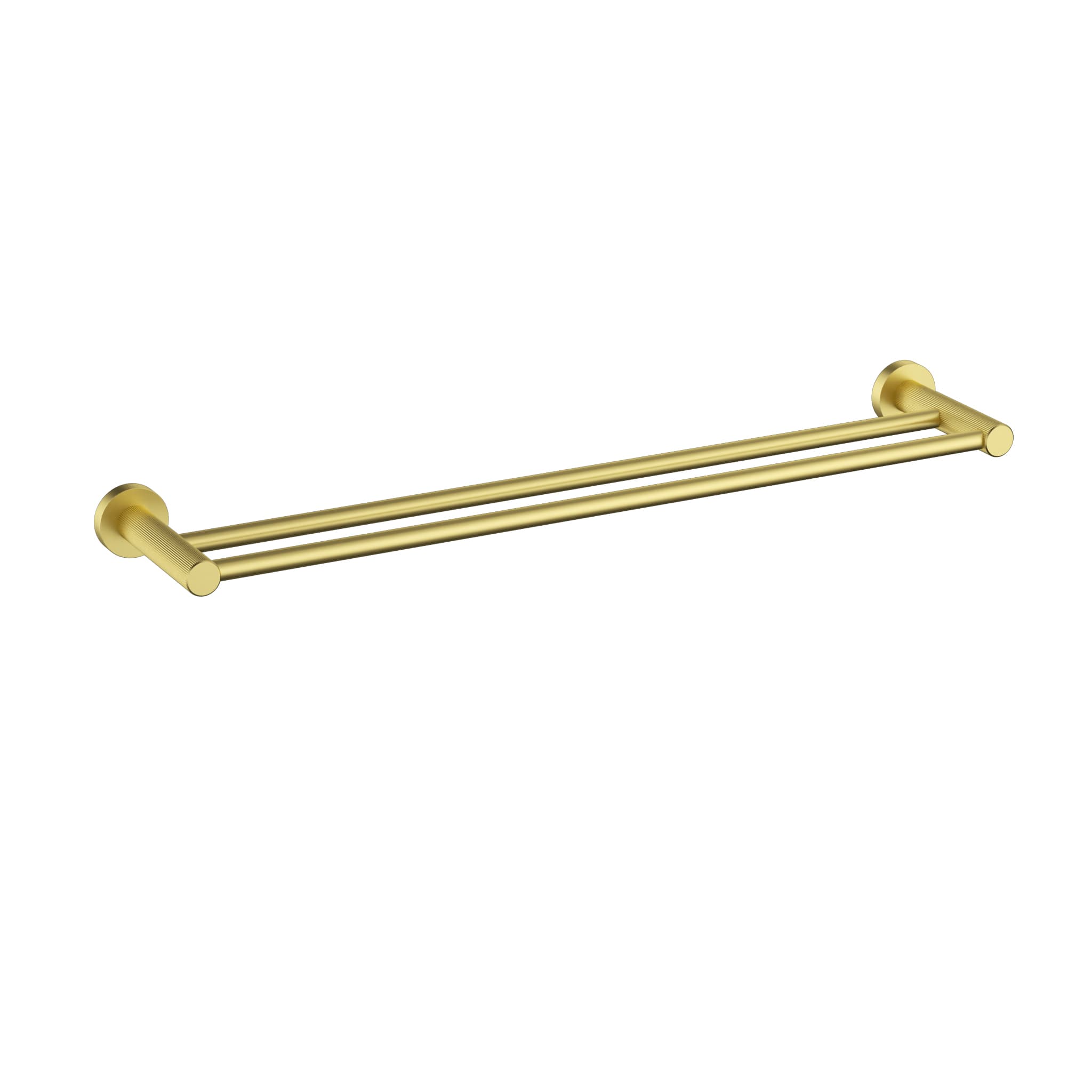IKON Linie Double Towel Rail 600| 800mm Brushed Gold Bathroom Accessory on a white background