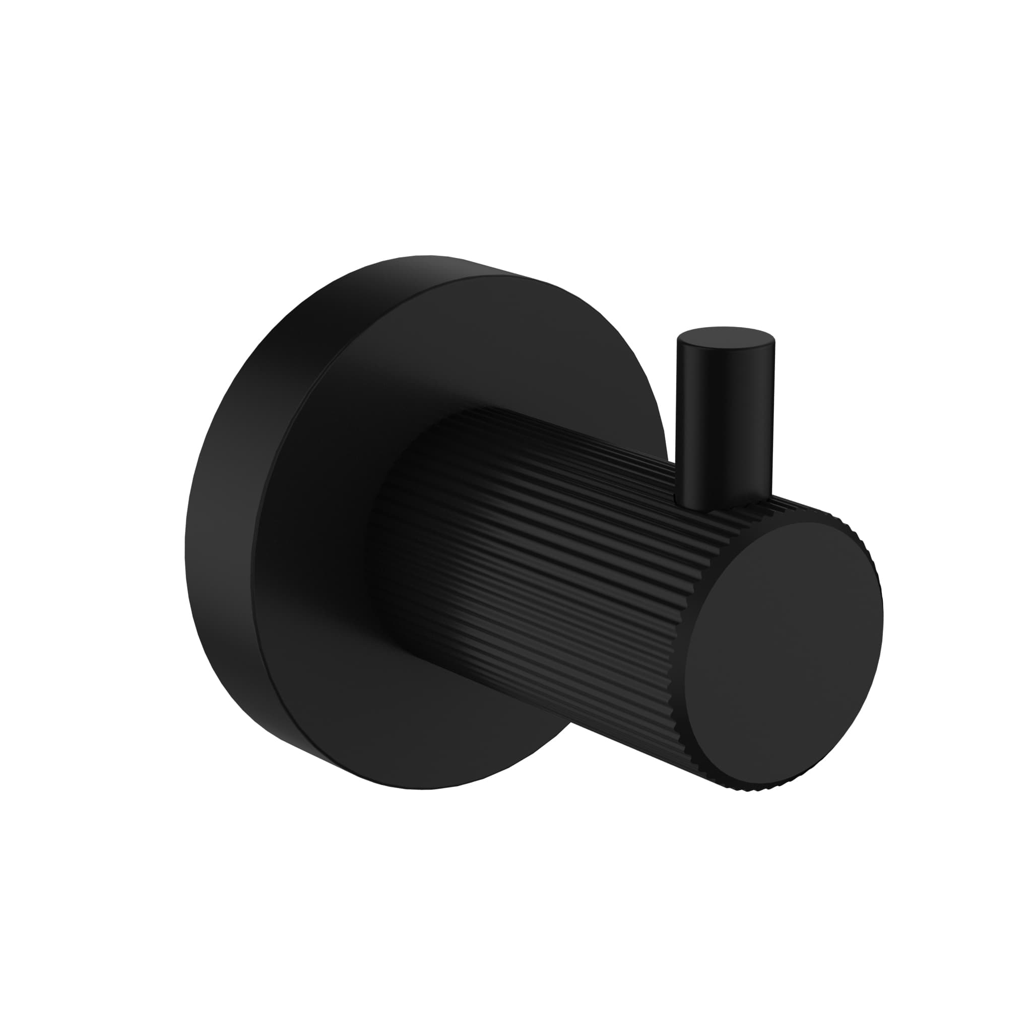 IKON Linie Robe Hook in Matt Black Solid Brass Wall Mounted Hook a white background