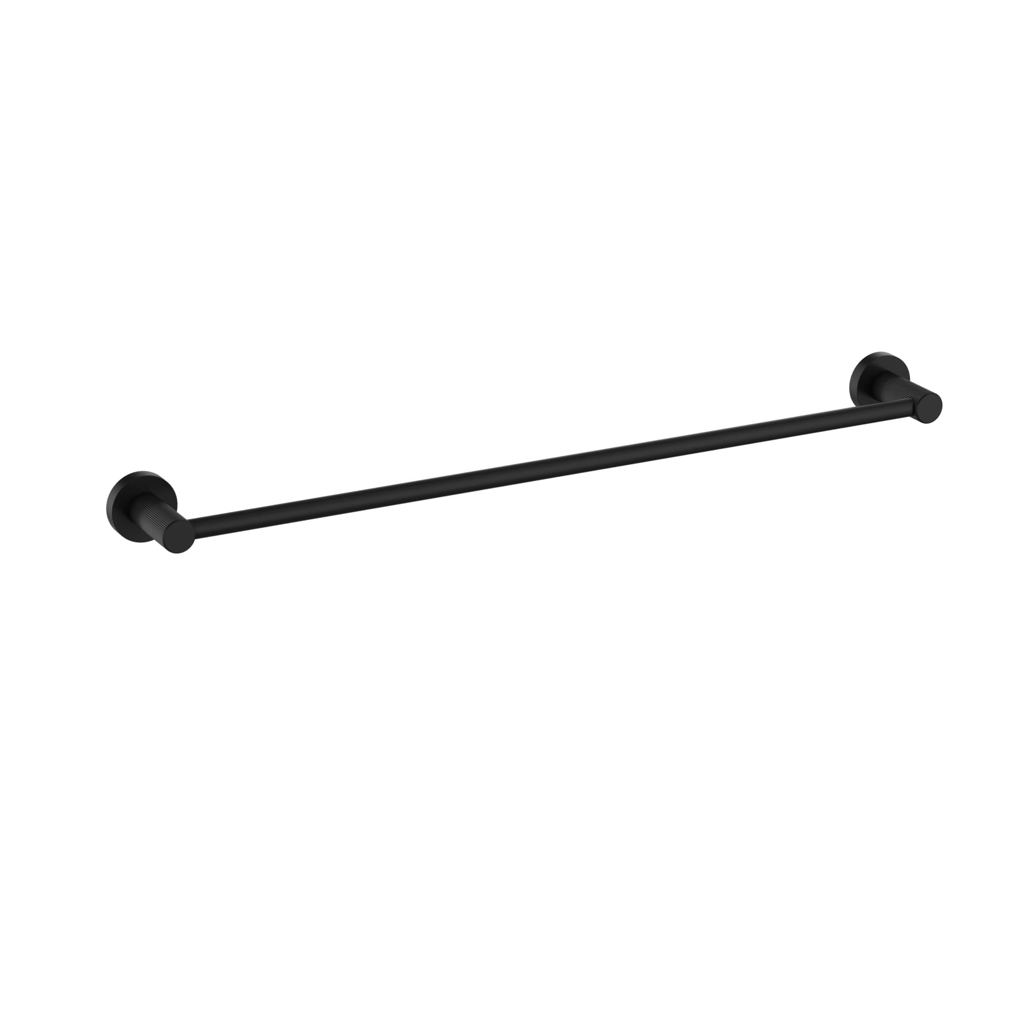 IKON Linie Single Towel Rail 600| 800mm Matt Black Bathroom Accessory on a white background