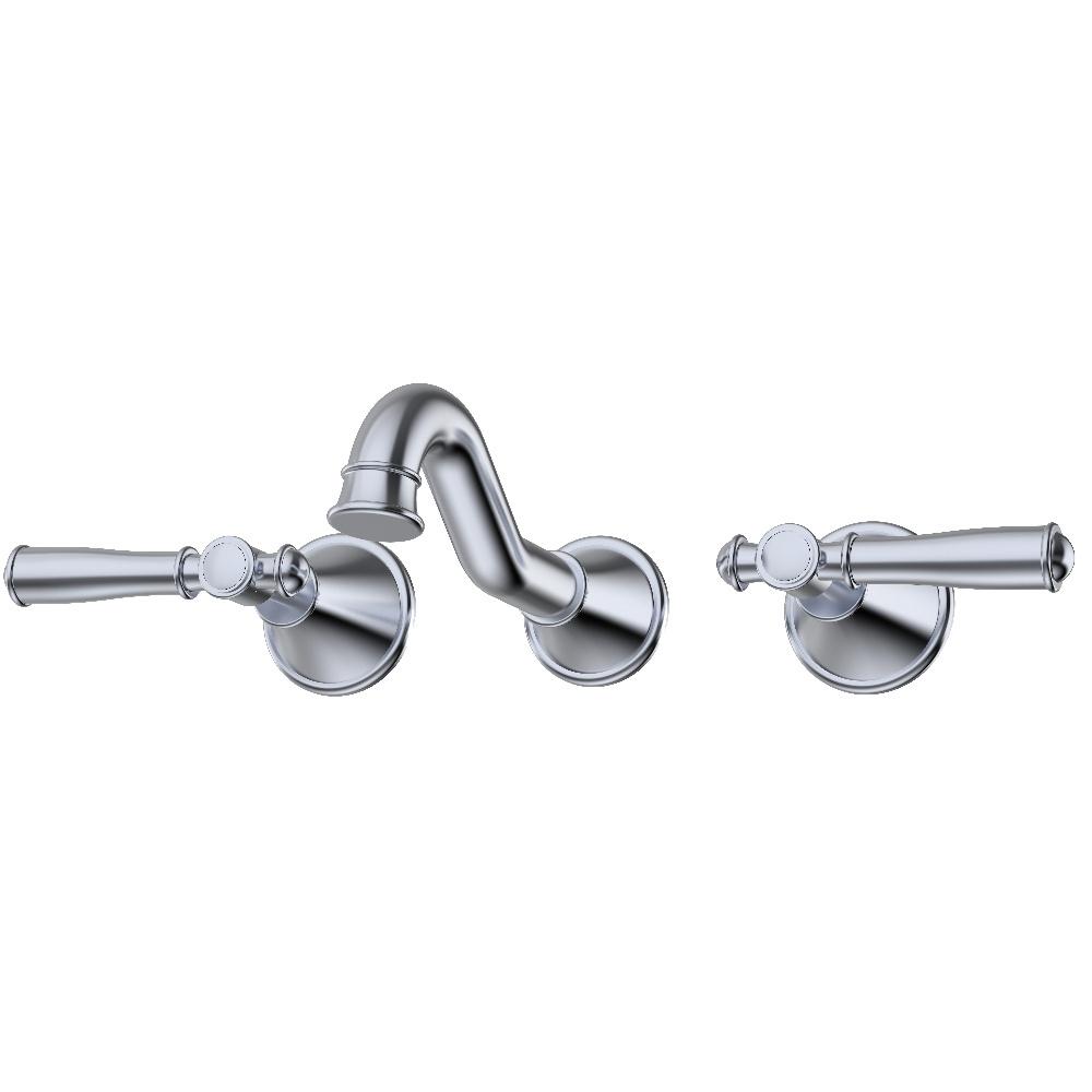 IKON CLASICO Three Piece Brass Handle Bath Tap Set | Chrome, Matte Black, Brushed Nickel, Brushed Gold