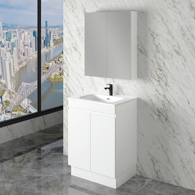 ABS Less Freestanding Vanity – Gloss White With Kickboard | 600–1500mm