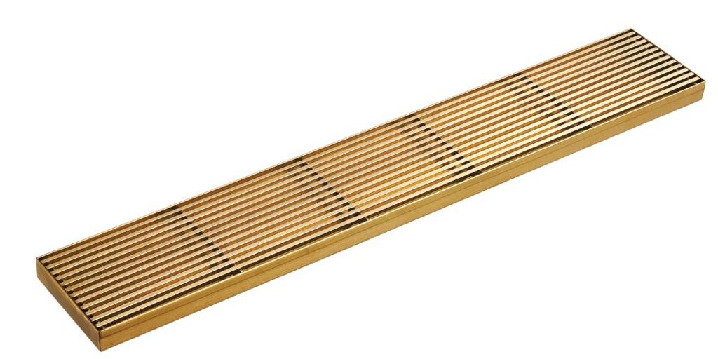 Any size Linear Shower Drain 100mm Wide 304 Indoor or 316 Outdoor Stainless Steel Brushed Gold, Matt Black, Gunmetal, Silver, Rose Gold