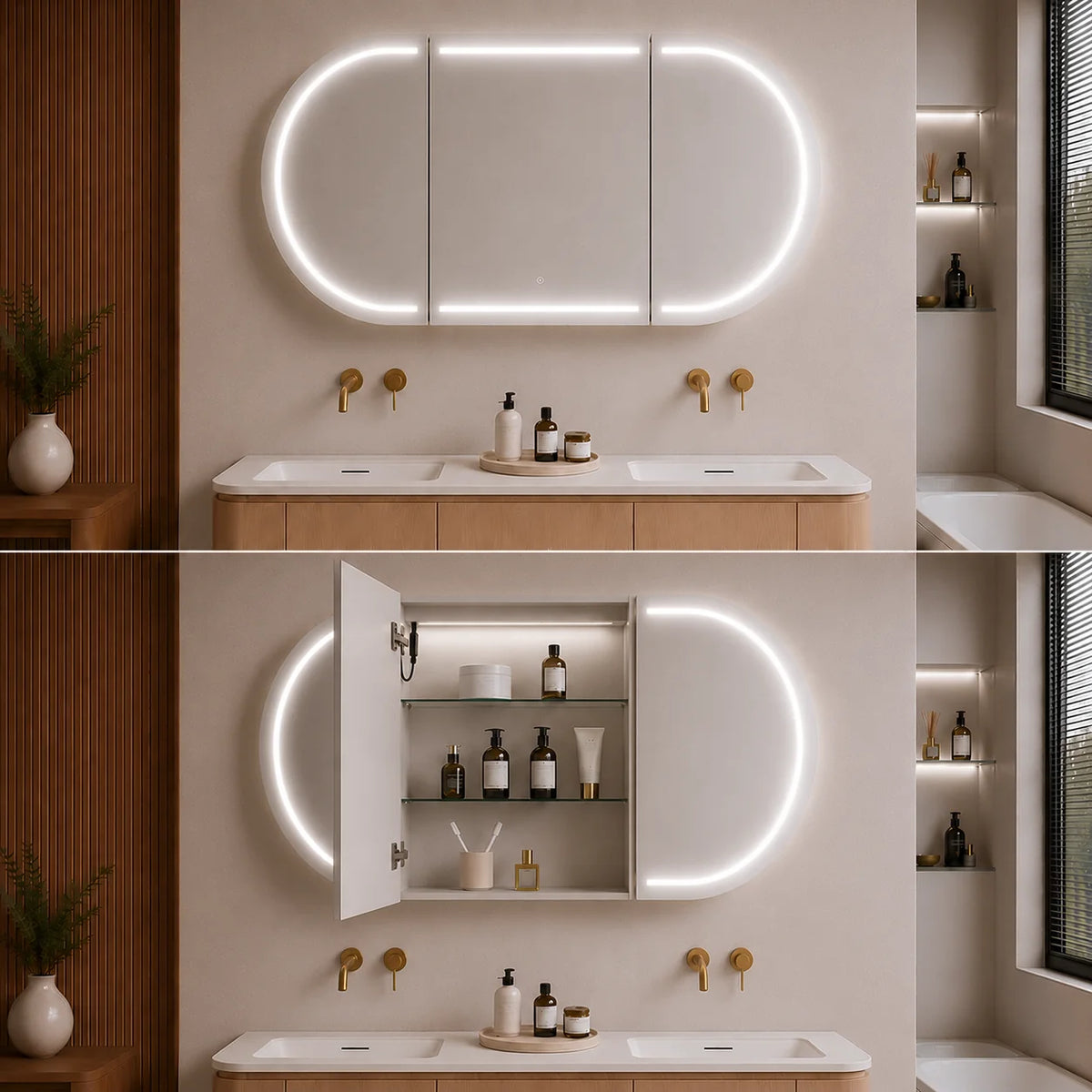 Lukka Allison 3-colour LED shaving cabinet product view 1