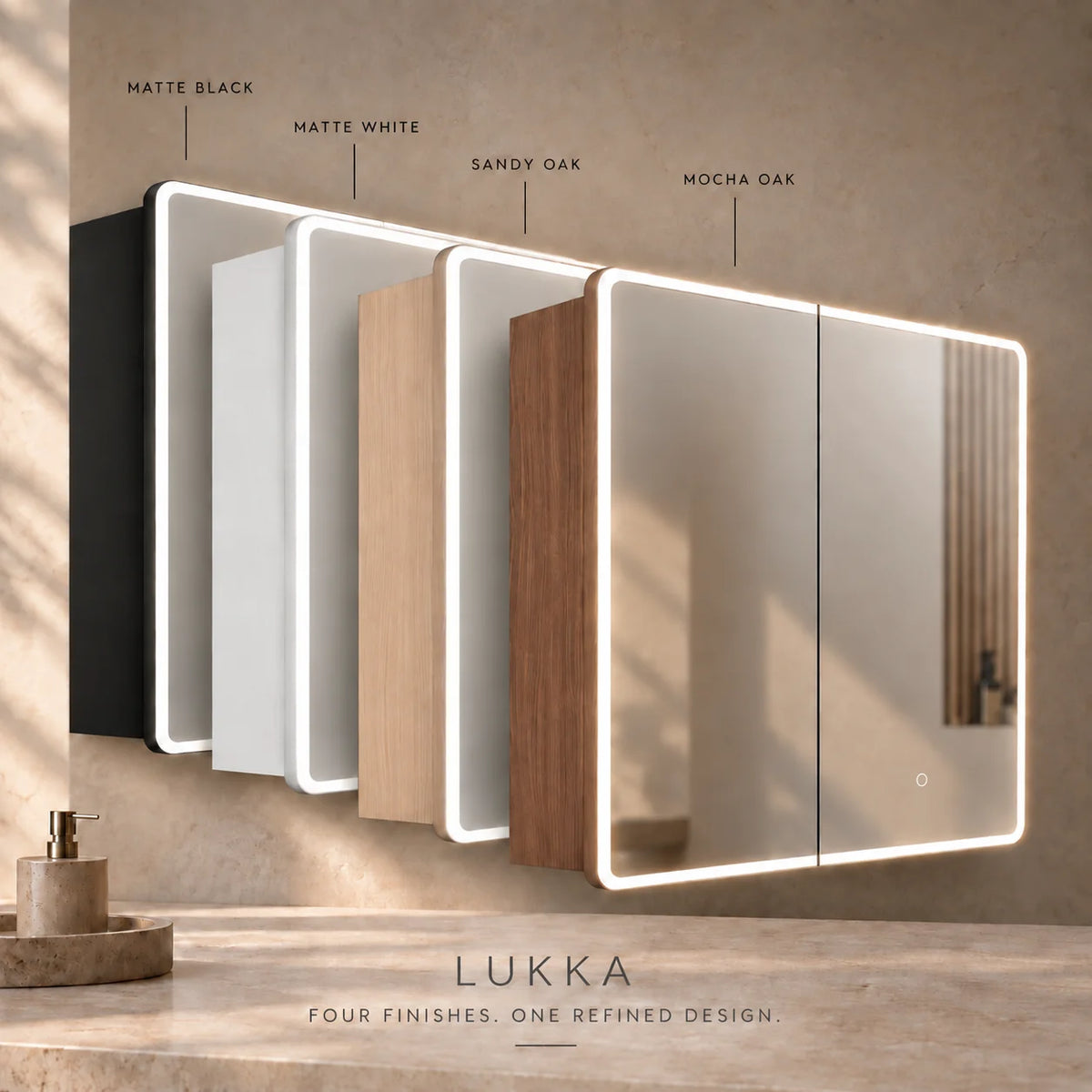 Lukka Avola LED mirror cabinet product view 4