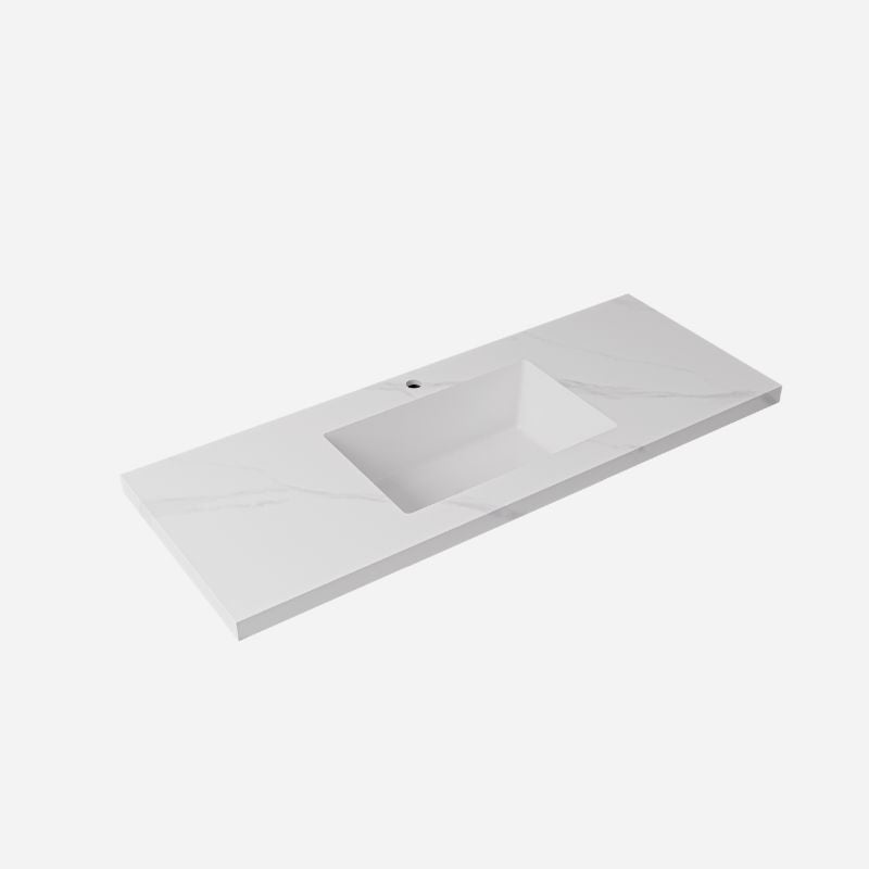 Lukka Carrara 1200mm Single Bowl Sintered Stone & Ceramic Hybrid Vanity Top 1TH