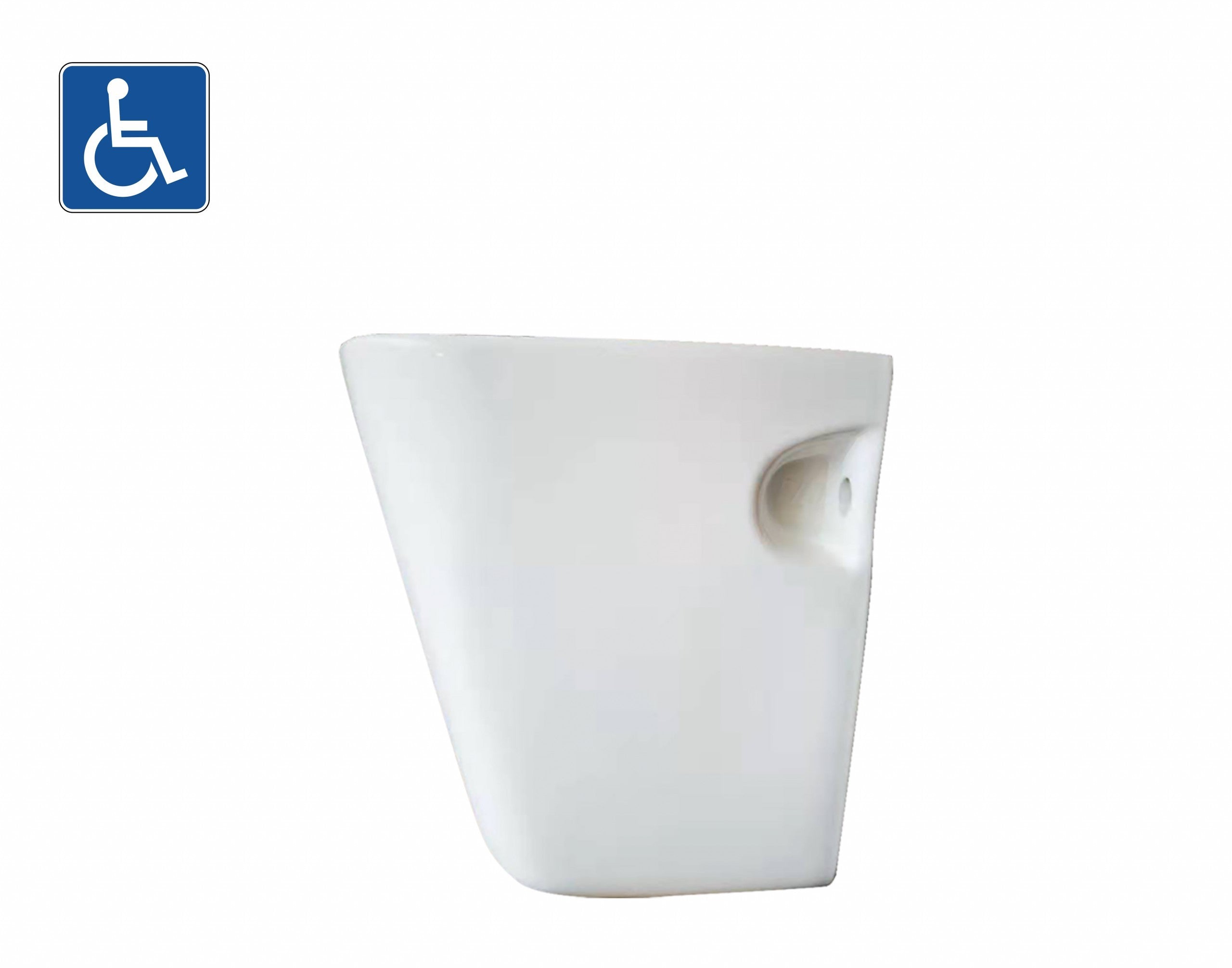 Lukka Carrida Fine Ceramic Wall Hung Care Pedestal, oval shape, 300×285×285 mm, Gloss White finish