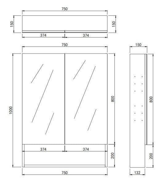 Lukka Clark plywood shaving cabinet dimension drawing 12