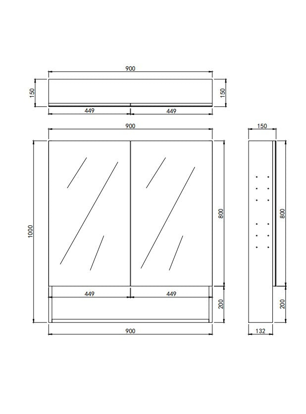 Lukka Clark plywood shaving cabinet dimension drawing 19