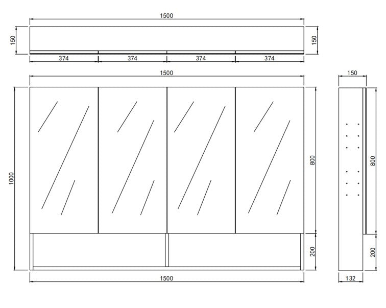 Lukka Clark plywood shaving cabinet dimension drawing 35
