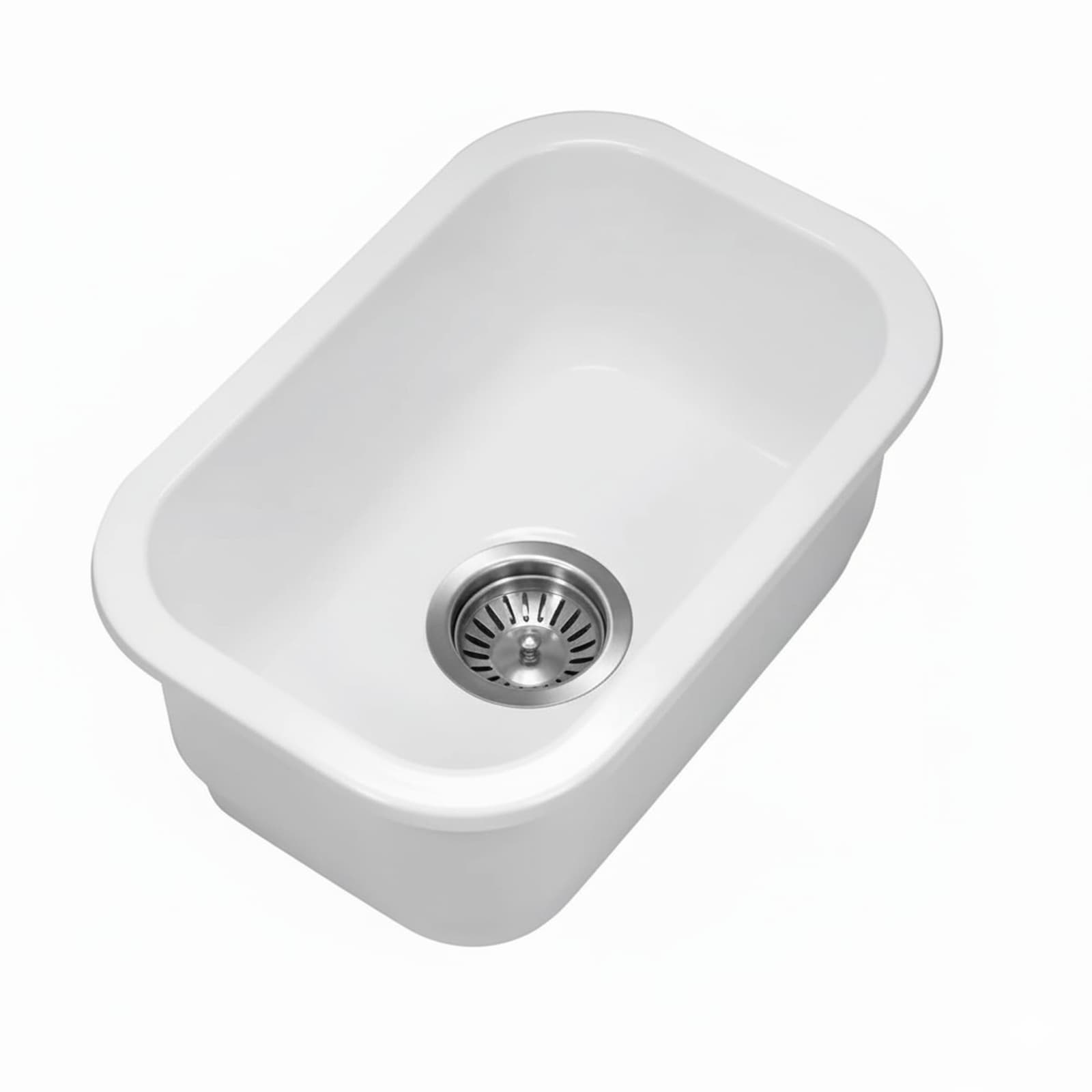Lukka Elba Fine Fireclay Bar Sink Gloss White 330x483x184mm with waste