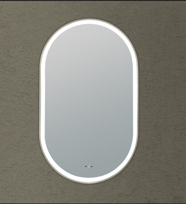 Lukka Ellips framed LED oval bathroom mirror – product view