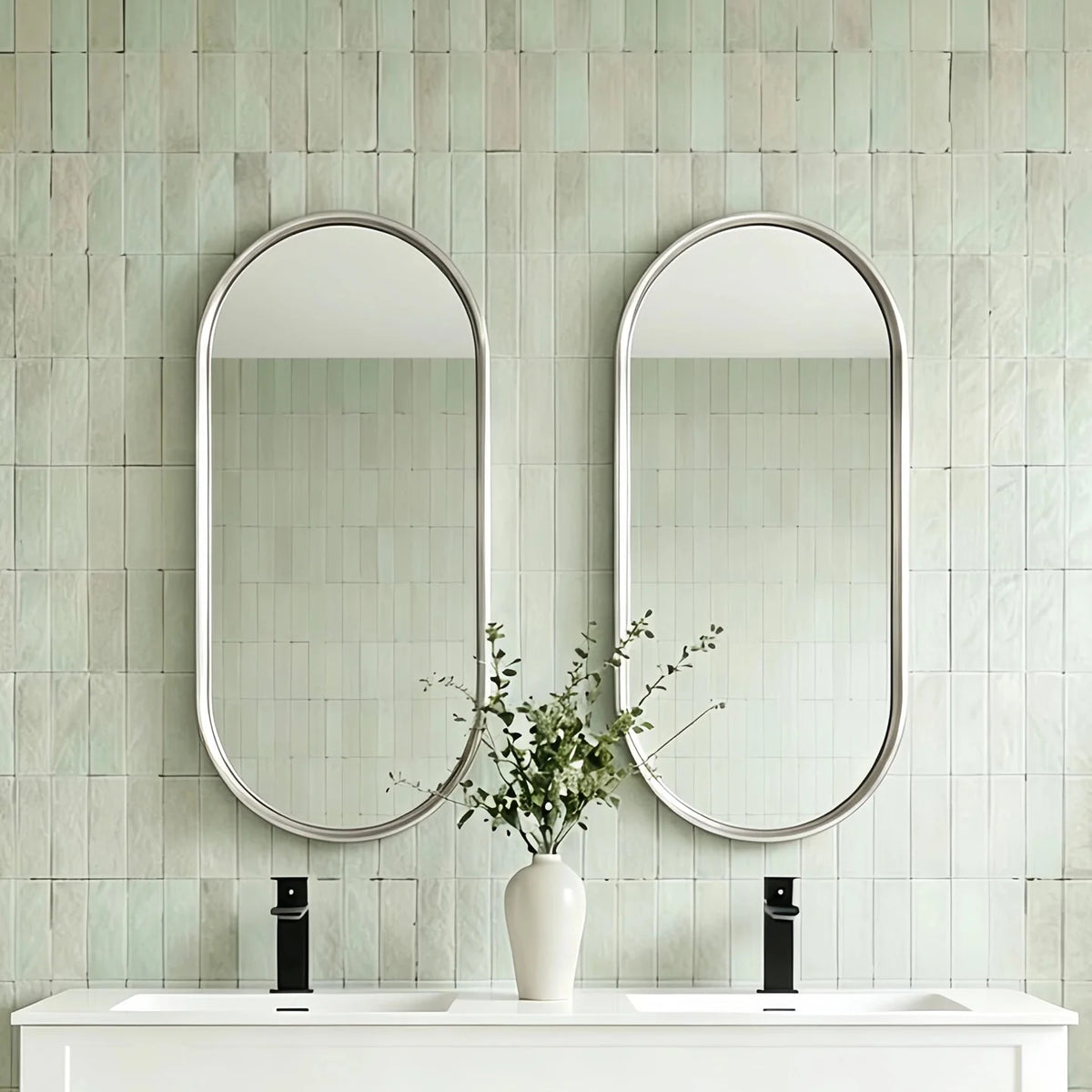 Lukka Ellips framed oval bathroom mirror – LK FM4590 BN