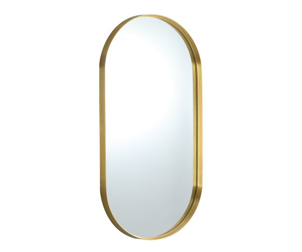 Lukka Ellips Brushed Gold framed oval mirror
