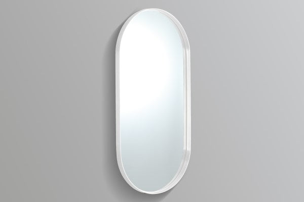 Lukka Ellips Matte White 600 × 1500mm framed oval mirror