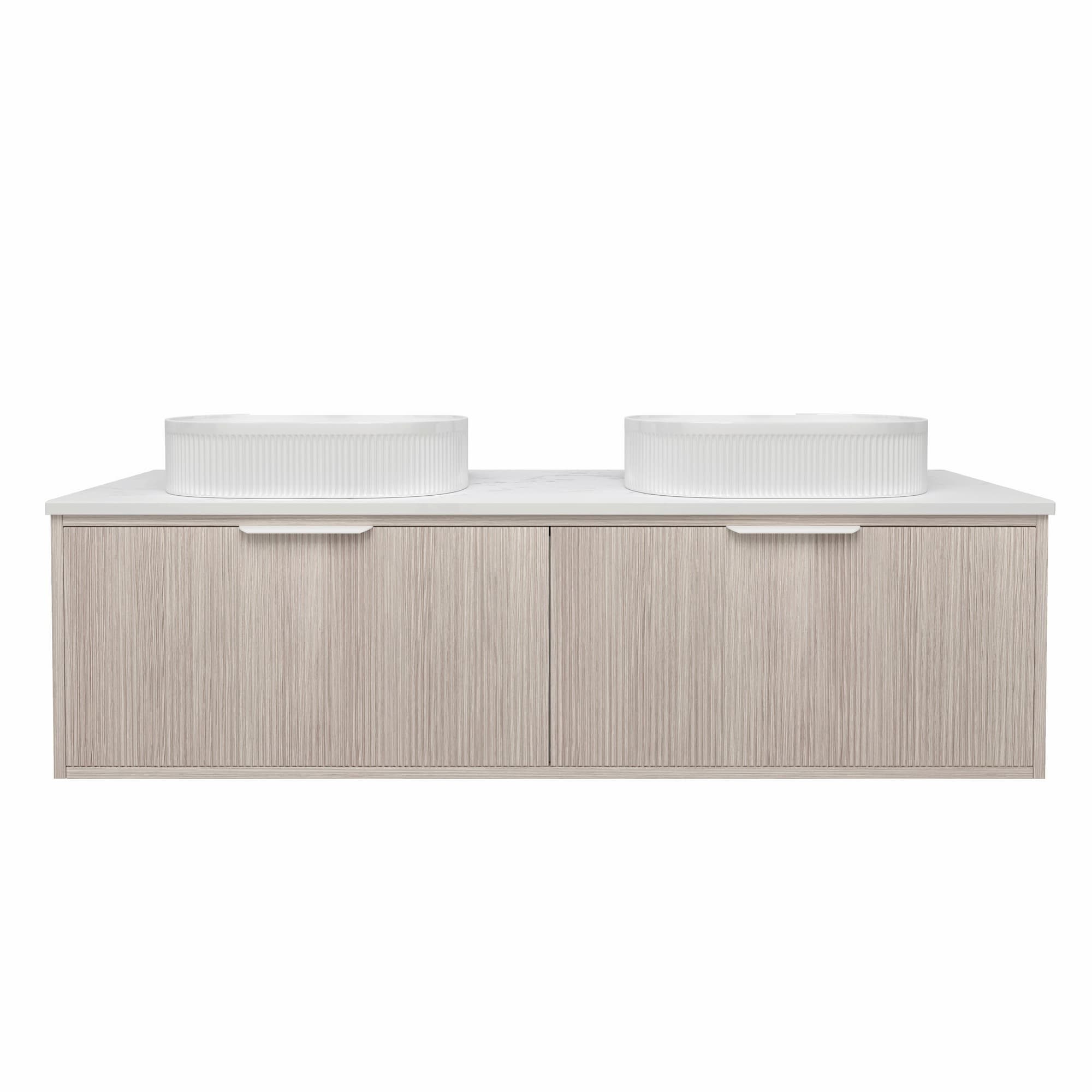 Lukka Kliff Coastal Oak Fluted Wall Hung Bathroom Vanity (600mm - 1500mm)
